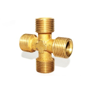 Brass Cross Four Way Adapter Male